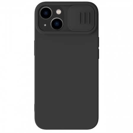 Capa de Silicone Sedosa Nillkin Camshield para Iphone 15 Plus com Protetor de Câmara - Preto