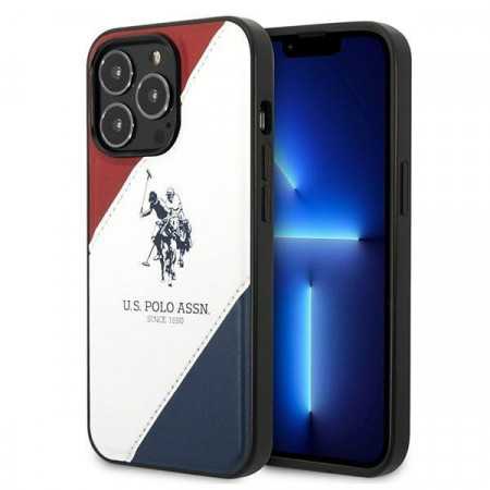 Capa Us Polo para Iphone 14 Pro Max 6.7" Branca/Branca com Estampado Tricolor