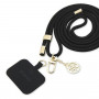 Alça Universal Guess Guoucnmg4Ek Cord Strap Preto/Preto em Nylon com Pingente de Metal 4G