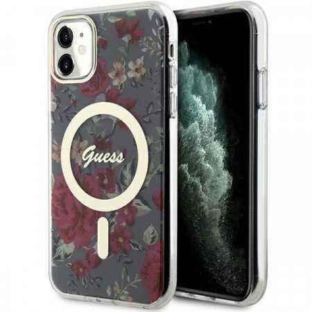 Capa Guess Guhmn61Hcfwsa Iphone 11 / Xr 6.1" Verde/Caqui Hardcase Flower Magsafe