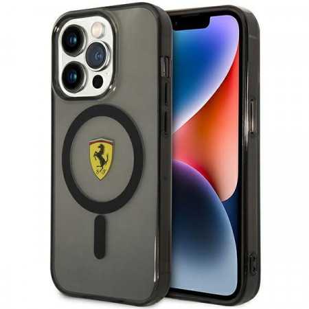 Capa Rígida Ferrari Fehmp14Xurkk para Iphone 14 Pro Max 6.7" Preta/Preta Magsafe Translúcida