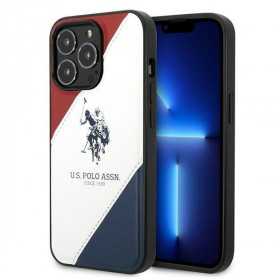 Capa Us Polo para Iphone 14 Pro 6.1" Branca/Branca com Estampado Tricolor