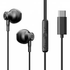 Auriculares Intra-Auriculares Usb-C Joyroom Type-C Series Jr-Ec07 em Metal - Preto