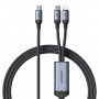 Cabo 2 em 1 Joyroom Série Speedy Sa21-1T2 Usb-C - Usb-C / Lightning 100W 1,5M Preto