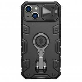 Capa Nillkin Camshield Armor Pro Magnética para Iphone 14 Plus, com Suporte de Anel e Cobertura Blindada Preta