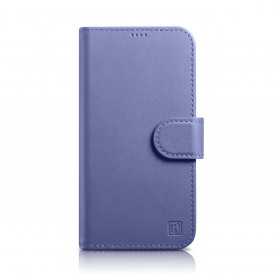 Capa de Capa Icarer 2 em 1 para Iphone 14 Pro Max em Couro Flip Anti-Rfid Violeta Claro (Wmi14220728-Lp)