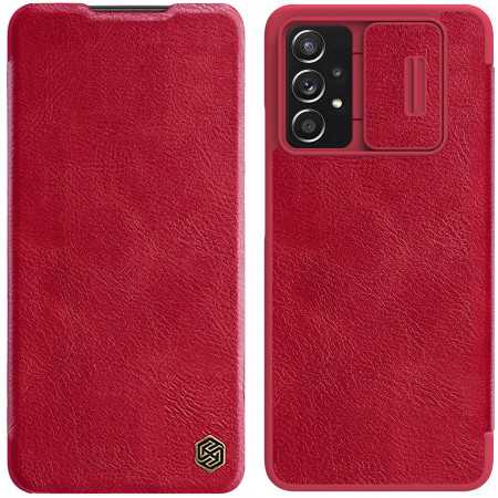 Capa Couro Sintético Nillkin Qin para Samsung Galaxy A73 Vermelho