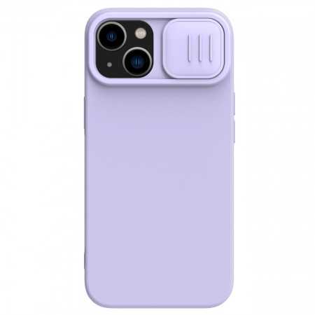 Capa de Silicone Magnética Nillkin Camshield para Iphone 14 Plus com Cobertura Magnética Magsafe e Cobertura de Câmara Roxa