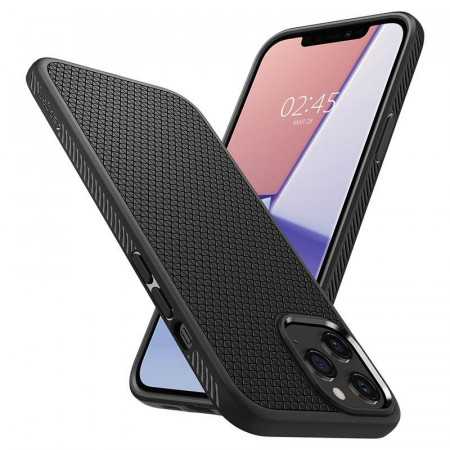 Capa Iphone 12 e 12 Pro Spigen Silicone Fino Preto