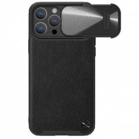 Capa Nillkin Camshield Leather S para Iphone 14 Pro - Capa com Protetor de Câmara Preta