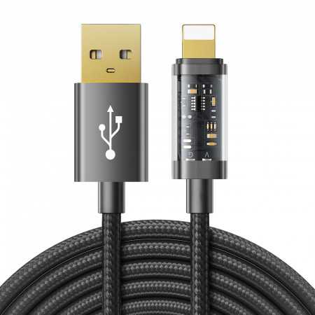 Cabo Usb Joyroom - Lightning para Carregamento / Transmissão de Dados 2,4A 20W 2M Preto (S-Ul012A20)