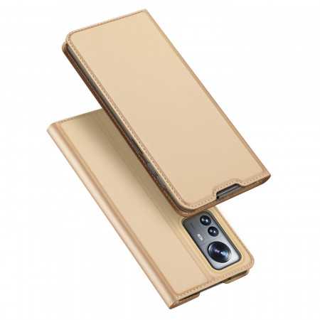 Capa de Couro Sintético Dux Ducis Skin Pro para Xiaomi 12 Pro Dourado