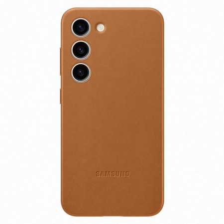 Capa de Couro Samsung Leather Cover para Samsung Galaxy S23 em Couro de Camelo Genuíno (Ef-Vs911Laegww)