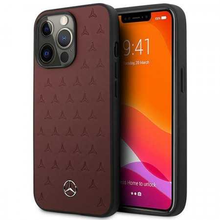 Capa Mercedes Mehcp13Lpsqre para Iphone 13 Pro / 13 6,1" Vermelho/Red Hardcase com Padrão de Estrelas em Couro