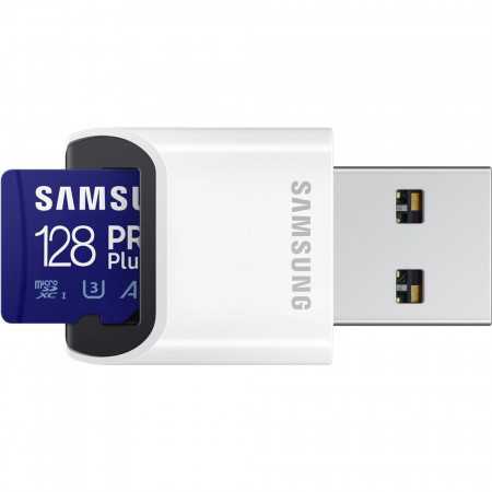 Cartão de Memória Samsung 128Gb Pro Plus Microsdxc com Leitor de Cartão