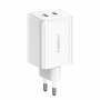 Carregador de Parede Threekey Tk111 Pd 35W 2X Usb-C Branco