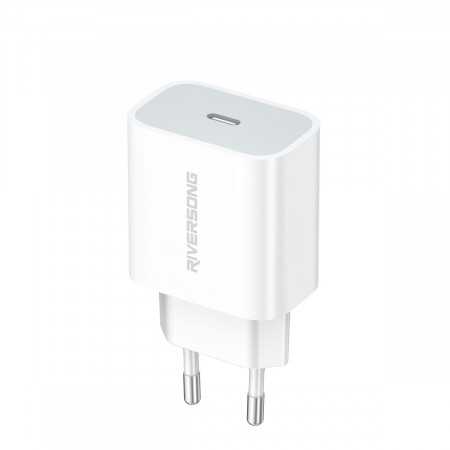 Carregador de Parede Riversong Powerkub 20 1X Usb-C 20W Branco Ad75