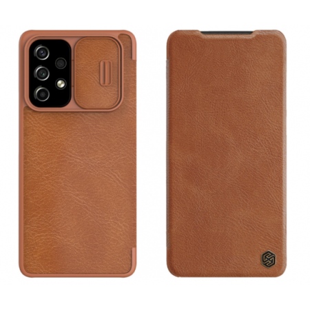 Capa de Couro Sintético Nillkin Qin para Samsung Galaxy A53 5G Castanho