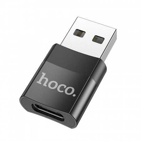 Adaptador Hoco Otg de Usb A Fêmea para Tipo C Ua17 Preto