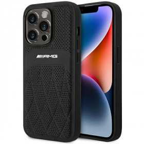 Capa Amg Amhmp14Losdbk para Iphone 14 Pro 6.1" - Preto/Preto com Linhas Curvas de Couro Magsafe