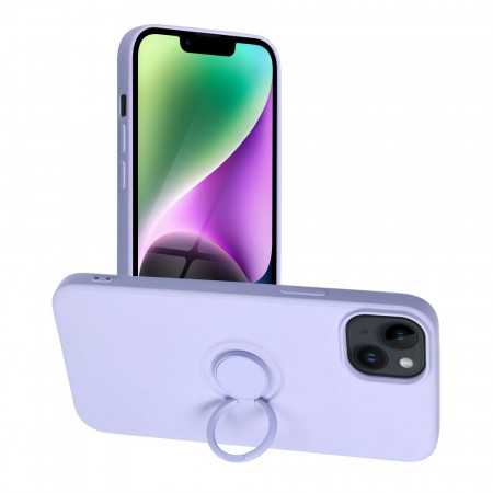 Capa de Silicone com Anel para Iphone 14 Plus Violeta