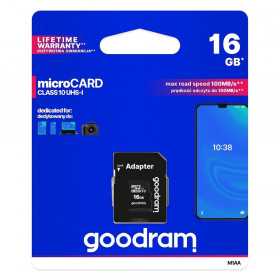 Cartão de Memória Goodram Microsd Sd 16Gb Classe 10 Uhs I 100Mb/S com Adaptador