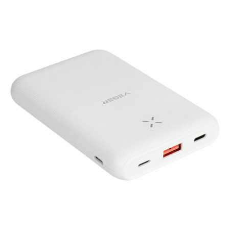 Power Bank Veger S12 - 10,000Mah Lcd Quick Charge Pd 20W Branca (W1150)